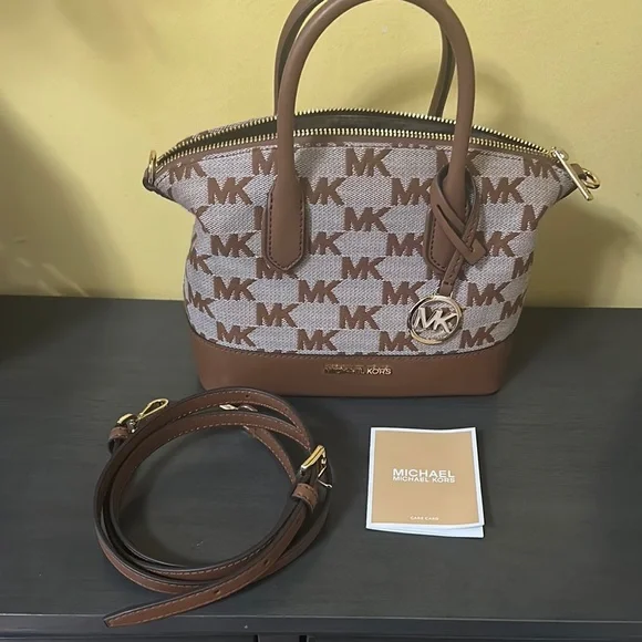 Michael Kors Brown and Tan Satchel with Gold Hardware - Picture 4 of 9